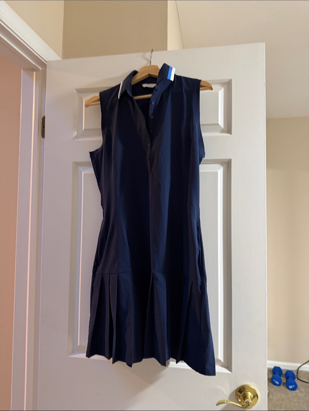 Lady Hagen Navy Sleeveless Polo Tennis Dress